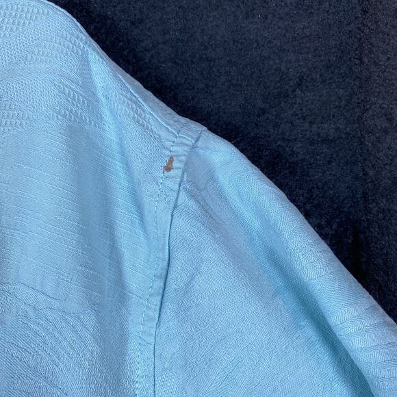 Tommy Bahama Mens Shirt Blue Hawaiian Camp 100% Silk Big Shot Tee Party XL - Picture 14 of 15